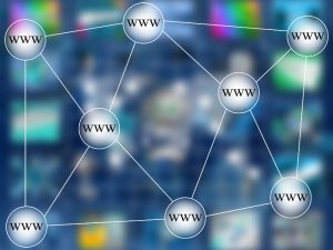 Diagram depicting web nodes and connections, illustrating internal linking's role in improving Search Engine Ranking Reports.