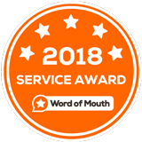 2018 Word of Mouth service award badge for High Dental Melbourne