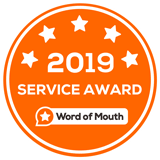 2019 Word of Mouth service award badge for High Dental Melbourne