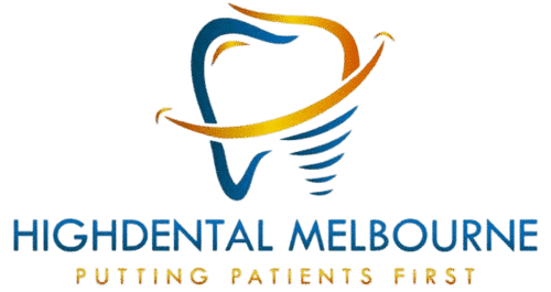 High Dental Melbourne logo with tooth icon and gold accent
