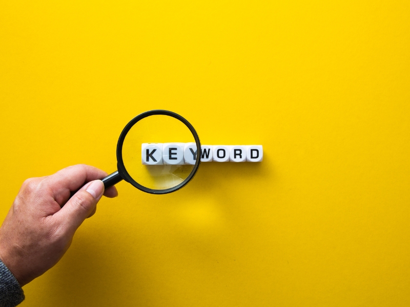 Digital marketing strategy concept showing SEO and planning for a google ads campaign