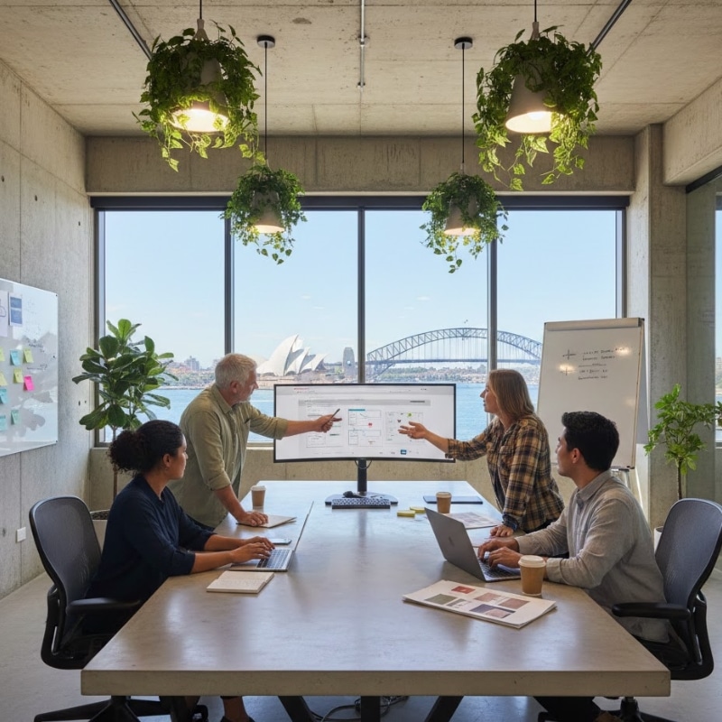 Website design agency Sydney working on a business website project