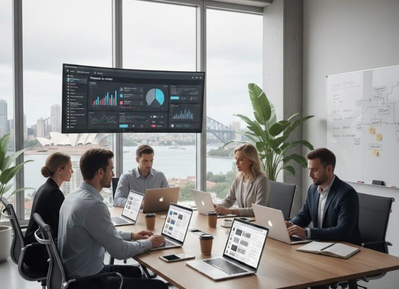 Local social media marketing agency in Sydney working on social media strategy for a business