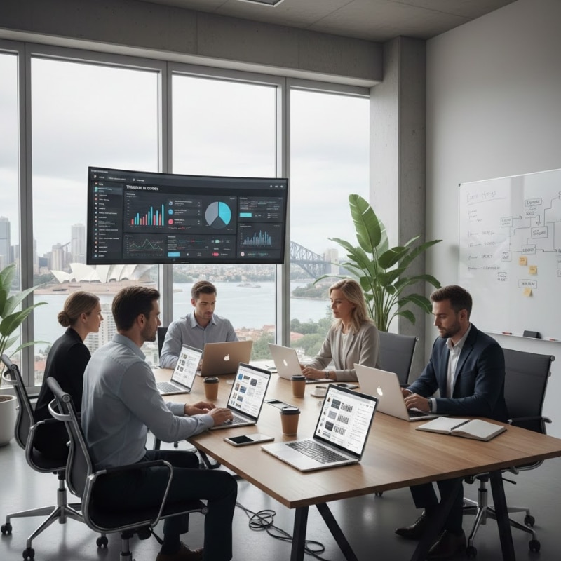 Local social media marketing agency in Sydney working on social media strategy for a business