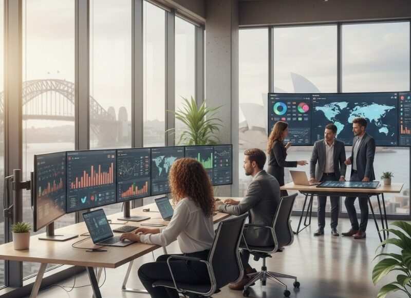 Sydney businesses reviewing social media marketing performance metrics and analytics