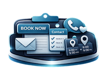 Clear Booking and Contact Section