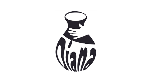 Diana Ceramic logo featuring a stylised hand holding a pottery vase