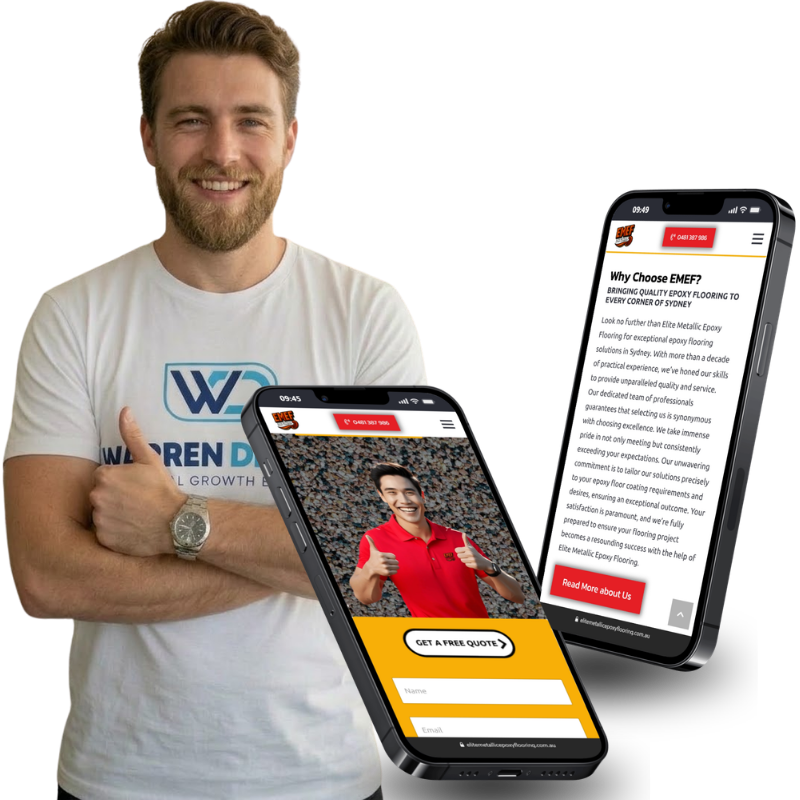 Warren Digital case study image showing EMEF website on mobile screens