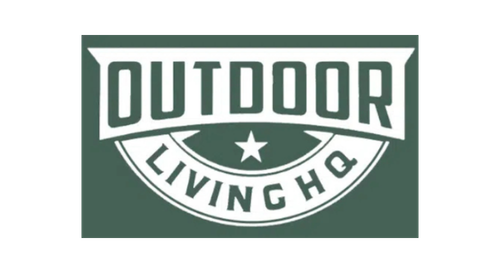 Outdoor Living HQ logo in green and white