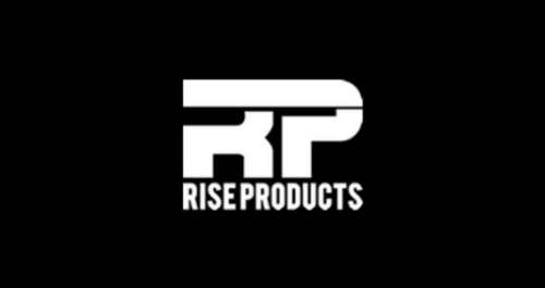 Rise Products logo in white on a black background